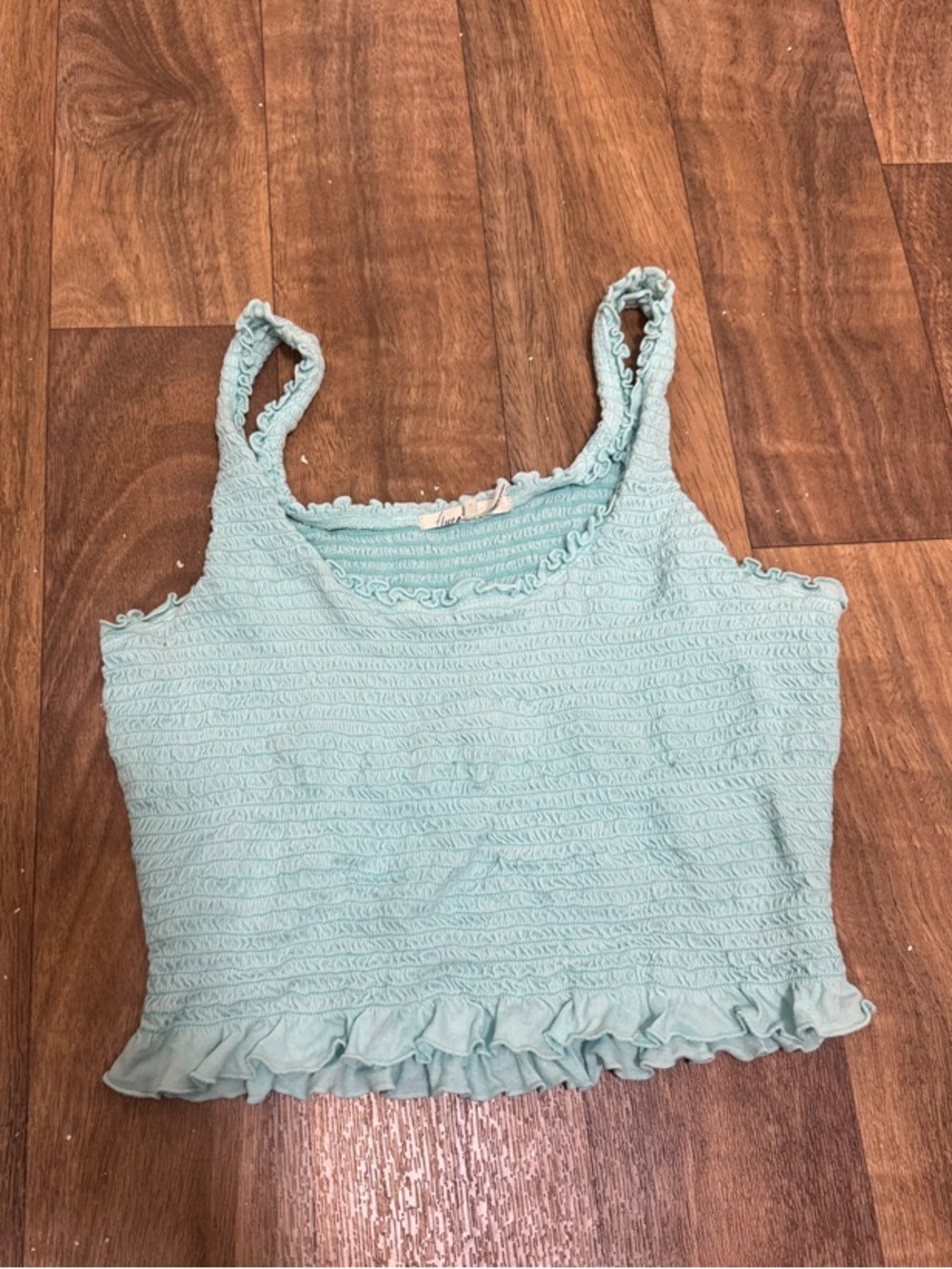 Light Blue Ruffled Tank Top - S